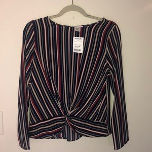 Never worn long sleeve striped blouse